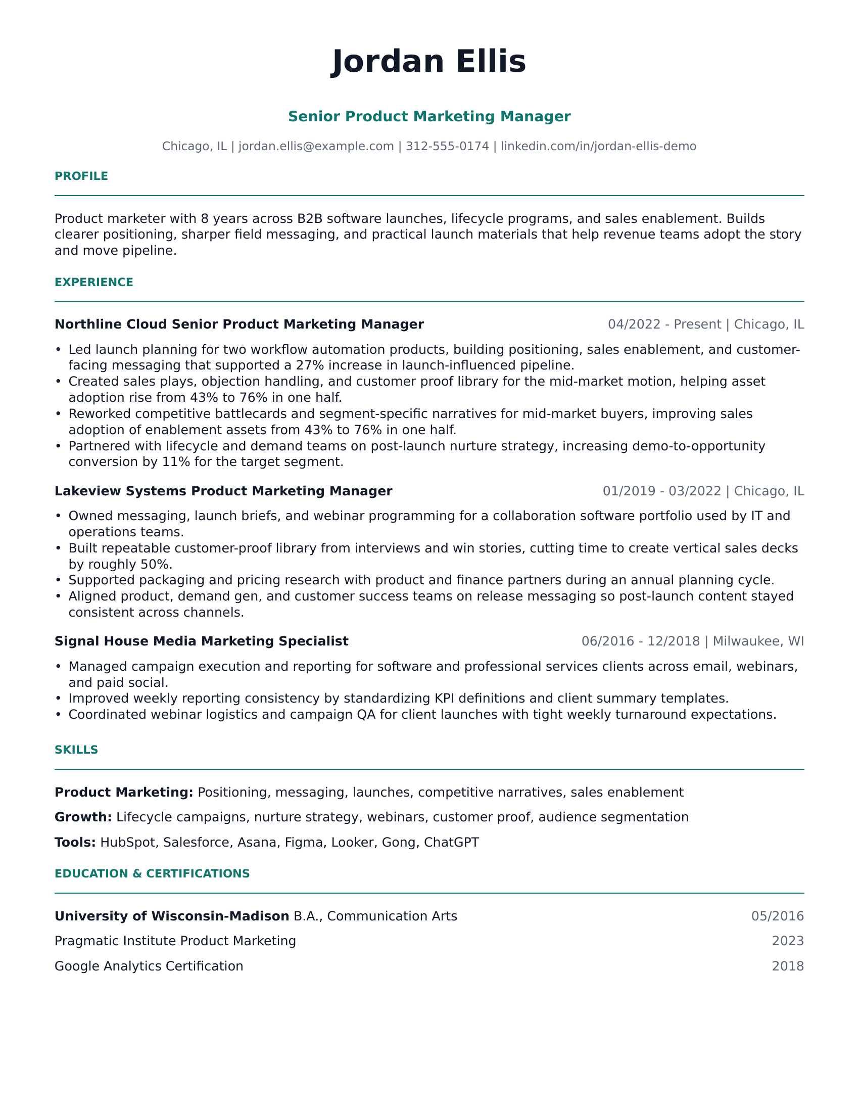 Professional One Page preview