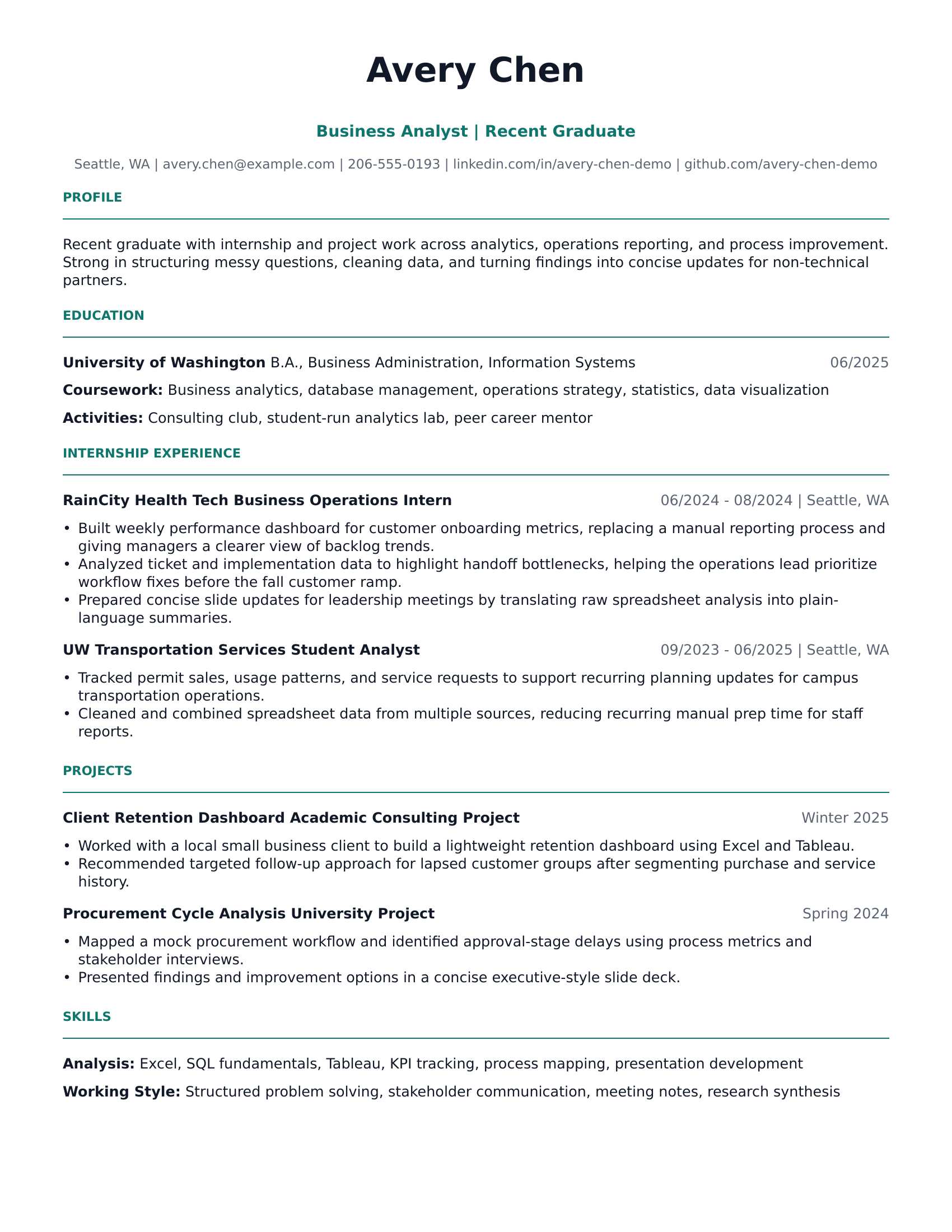 Recent Graduate preview